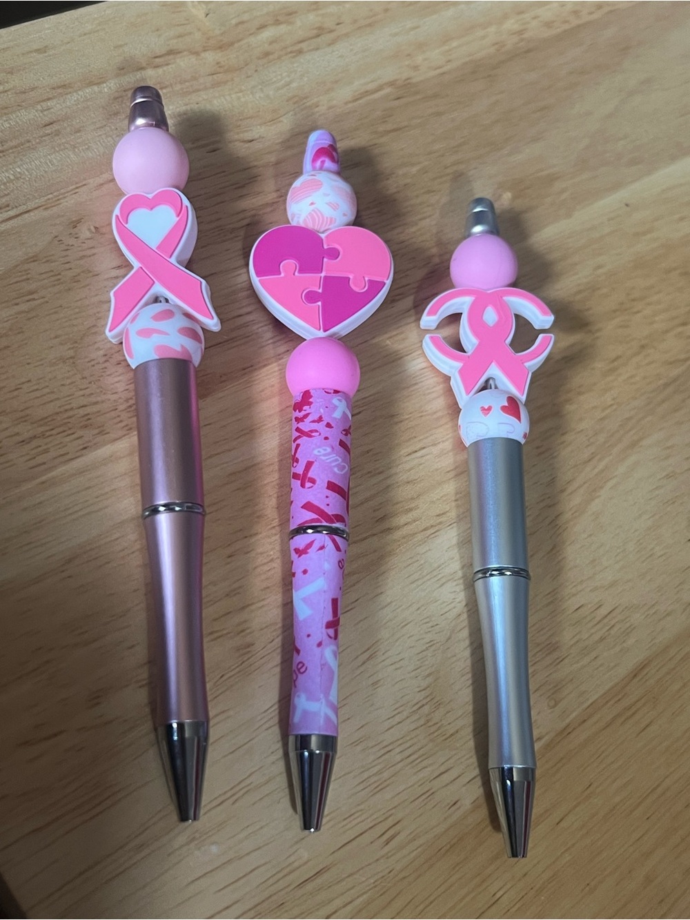 Set of 3 Pink Awareness Ballpoint Pens
